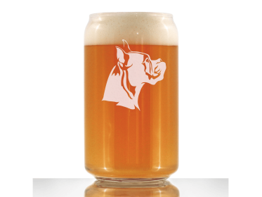 Boxer - Pointed Ears Beer Can Pint Glass - Boxer Dogs Gifts