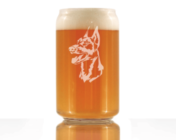 Doberman Face Beer Can Pint Glass - Doberman Dogs Gifts