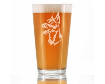 Doberman Face Pint Glass for Beer - Doberman Dogs Gifts