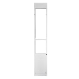Dog Door for Sliding Glass Door, 91 to 96 in Adjustable Height, Aluminum Alloy Frame with Metal Rotating Hinges, Lock Design, 13 5/8 x 23 5/8 in Flap