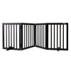 Indoor Pet Barrier, 24" Height x 80.3" Width, 4-Panel Folding Gate for Pets, Adjustable and Versatile Dog Fence for Both Wide and Slim Openings
