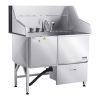 Stainless Steel Dog Washing Station, 50 inch Pet Grooming Tub w/ Ramp