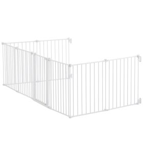 Baby Gate, 192 Inches Extra Wide, 28 Inches High 8-Panel Foldable Dog Gate, for Child Pet Security, One-Hand Open