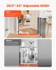 Baby Gate, 29.5-43 Inches Adjustable Width, 28 Inches High Dog Gate, No Threshold Bar, Easy Step Walk Thru, for Child Pet Security, with Screws