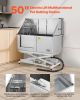 Electric Lift Dog Washing Station, 50 inch Professional Stainless Steel Pet Grooming Tub w/ PE Water Filter Board