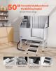 Stainless Steel Dog Washing Station 50 Inch Pet Grooming Tub with Low-Slope Non-Slip Stairs, Hot & Cold Faucet, Showerhead, Home Wash Sink