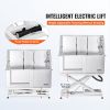 50" Pet Dog Bathing Station Electric Height Adjustment, Professional Stainless Steel Dog Grooming Tub w/ Soap Box, Faucet,Rich Accessory