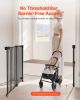 Baby Gate, 29.5-43 Inches Adjustable Width, 28 Inches High Dog Gate, No Threshold Bar, Easy Step Walk Thru, for Child Pet Security, with Screws