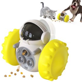 PawPartner Dog Tumbler Interactive Toys Training Food Dispenser (Color: Yellow, Ships From: China)