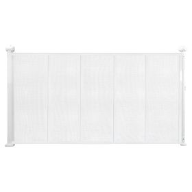 Retractable Baby Gate, 34 inch Tall, Extends up to 55 inch Wide, Retractable Gate for Kids or Pets, Mesh Material, Easy to Install for Indoor Stairs (Default: Default)
