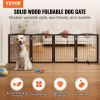 Free Standing Dog Gate, 32" H x 96.5" W Freestanding Pet Gate, 4 Panels Foldable Dog Gate for Wide and Narrow Passageways